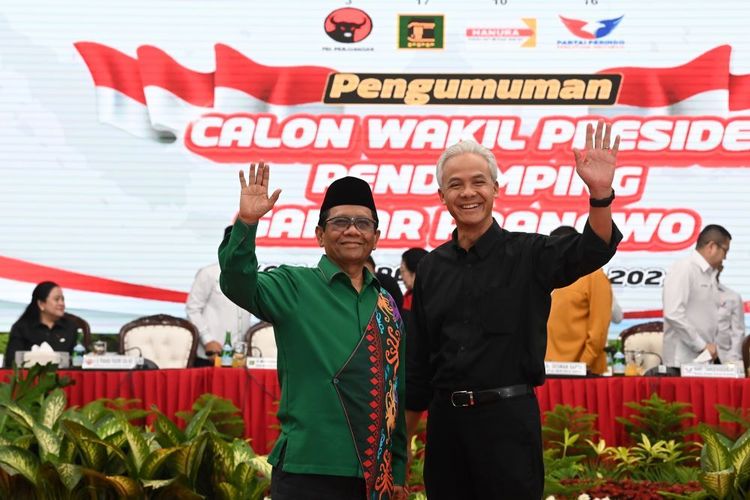 Menko Polhukam Mahfud MD dideklarasikan menjadi Cawapres mendampingi Ganjar Pranowo (foto/rri)